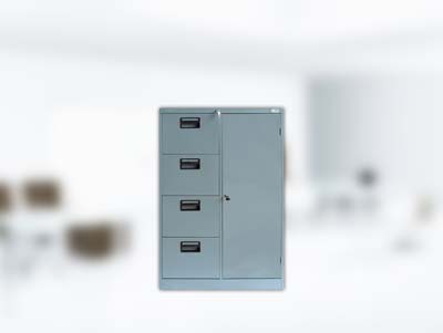 Filing Cupboard Mustang 4 Laci - Pintu Buka Plat