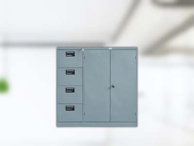 Filing Cupboard Mustang 4 Laci Kombinasi - Pintu Buka Plat