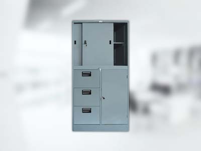 Filing Cupboard Dorong Exclusive Mustang - Pintu Kombinasi Plat