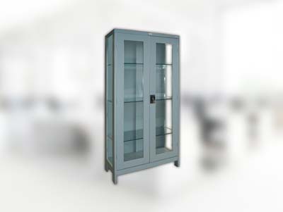 Instrument Cabinet 2 Pintu Mustang (Full Kaca) - Pintu Buka Kaca
