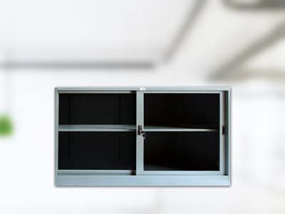 Cupboard Dorong 2 Pintu Mustang - Pintu Kaca Panjang