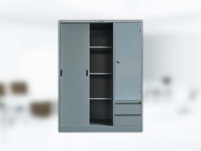 Cupboard Dorong Mustang + 2 Laci - Pintu Kombinasi Plat